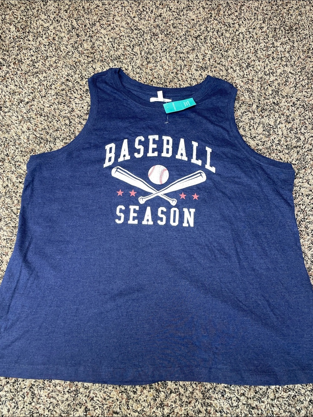 Maurices Graphic Crew Tank Woman’s Plus XXL Navy NWT